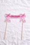 Pink Bow Themed Happy Birthday Cake Decoration - 2