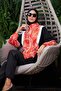 Triangle patterned zippered hijab swimsuit - 5