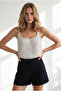 Women's Black Ring Accessory Striped Muslin Bell Blouse Blz-19002958 - 4