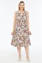 Fashion |   Plus Size Pomegranate Flower Patterned Summer Dress |   100% Viscose |   Flowing |   Daily Comfortable |   M