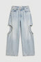 Women's Ice T-12S6-3 Super Baggy Fit Heart Detailed Design Denim Jean - 2