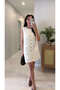 Sanad Ecru Pocket Detailed Short Dress - 4