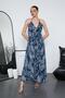 Women's Halter Neck Detailed Backless Slit Long Oversize Dress 260680-260681-260682 - 4