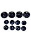 Blazer Jacket Button Set |   Glossy Black Polished Marble Patterned |   Mf9 / Navy Blue