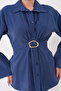 Modal Woven Shirt with Back Belt Fastening and Front Buckle Detail - 8