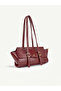 Leyna Women's Belt Buckle Detailed Rectangular Baguette Hand and Shoulder Bag