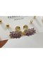 Gold Purple Stone Swan Earrings |   Elegant Zircon Detailed Stylish Women's Earrings |   Daily & Special Occasion Jewelry - 2
