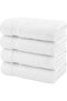 American Veteran Towel, 100% Cotton Turkish Bath Towels for Bathroom 4 Pack, 27x54 Extra Large Premium Soft Drying Bathroom Towels, White - 4