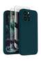 Silicone Case for iPhone 15 Pro Max, Camera Protection, 2 Screen Protectors, Teal
