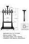 Rolling TV Stand – Adjustable Height Cart for 32-75 Inch Flat and Curved Screens, Includes Shelf, Black Finish - 2