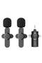 Dual Wireless Lavalier Lapel Microphone for iPhone, Android, Camera - Cordless Double Mics