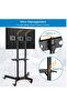Mobile TV Cart with Wheels for 32-65 Inch LCD LED Plasma Flat Screen TVs- Height Adjustable Rolling TV Stand Hold up to 132 lbs - 4