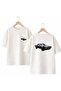 Automobile Back and Front Chest Printed 100% Cotton Oversize Loose Regular Fit Crew Neck T-Shirt