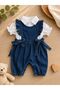 Baby Girl Denim Salopet Shirt 2-Piece Set - 2
