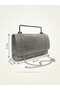 Women's Silvery Evening Dress Bag Broken Glass Patterned Metal Handle Chain Strap Clutch Portfolio Handbag 18X11X6 cm