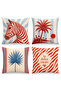 Ays Home Zebra Pattern Minimalist Home Garden 4-Piece Throw Pillow Cover Set - 2