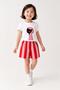 Girl's Cat Printed Striped Shorts Cotton Set - 3