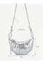 Women's Croissant Model Shoulder and Crossbody Bag with Rope Pendant Detail - 2
