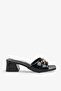 Sateya Women's Heeled Slippers - Black Patent Leather