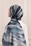 Stripe Patterned Soft Shawl Smoke Blue