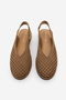 Women's Genuine Leather Back-Strapped Perforated V-Neck Elastic Casual Sandals Pordes Camel Suede - 7