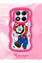 Redmi Note 14 Pro 4g Compatible Case with Camera Protector Red Silicone Couple Phone Case Mario Pattern - 2