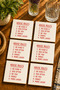 Modern Text Design -''House Rules - House Rules'' Modern Set of 6 Coasters - Uv Printing Mdf - 10X10 cm