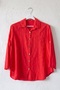 Pomegranate Flower Shirt Collar 3/4 Sleeve Buttoned Embroidered Casual Cotton Woven Shirt 70 64 - 2