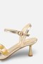 Roise Gold Metallic Thin Medium Heeled Women's Sandals - Strappy Summer Evening Dress Shoes - 8
