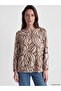 Original Oval Collar Patterned Women's T-Shirt