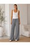 Women's High Waist Wrinkled Fabric Wide-Leg Palazzo Pants