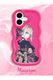 iPhone 16 Plus Compatible Case Camera Protector Red Silicone Couple Phone Case Girl Pattern - 2