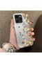 Tecno Spark 40 Compatible Silicone Edge Hard Back Case Couple Phone Case with Floral Pattern - 3