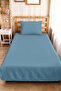 Blue Quilted Youth Room Single Pique Set - Plain Modern Blue 160X220 cm Quilted Bedspread - 6