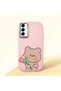 Samsung Galaxy A14 Compatible Case with Camera Protection Pink Silicone Couple Phone Case with Teddy Bear Pattern