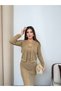 Women's Perforated Knit Mesh Dress and Long Sleeve Cardigan Two-Piece Knitwear Set - 4