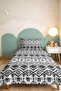 Black Geometric Bohemian Young Room Single Pique Set-White Ethnic 160X220Cm Quilted Bedspread - 6