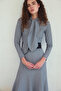 Flare Cut Scarf Collar Maxi Dress - 2