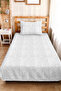 Gray Geometric Modern Young Room Single Pique Set-Minimal 160X220 cm Quilted Bedspread - 5