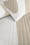 Beige Geometric Young Room Single Pique Set - Ecru Minimal 160X220 cm Quilted Bedspread - 3