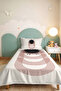 Black Geometric Modern Single Pique - Beige Terracotta Striped 160X220 cm Quilted Bedspread - 4
