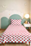 Polka Dot Red Youth Room Single Pique Set-Modern White 160X220 cm Quilted Bedspread - 4