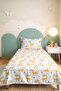 Giraffe Yellow Children's Room Single Pique Set - Pastel White Gray 160X220 cm Quilted Bedspread - 6
