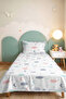 Cloud Star Moon Pastel Children's Room Single Pique Set - Mint Pink Gray 160X220 cm Bedspread - 8