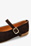 Giela Women's Genuine Leather Ballerinas - Brown Suede - 4