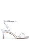 Women's Faux Leather Gray Heeled Shoes