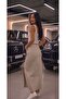 Long Denim Skirt with Slim Slit Detail - 3