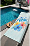 منشفة شاطئ منقوشة بزهرة الكركديه الاستوائية مقاس 70x150 - 7
