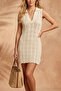 Women's Basic Deep Neck Sleeveless Beach Style Knitwear Short Dress Pareo