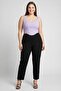 Women Regular Fit Solid Straight Leg Pants, Black - 5